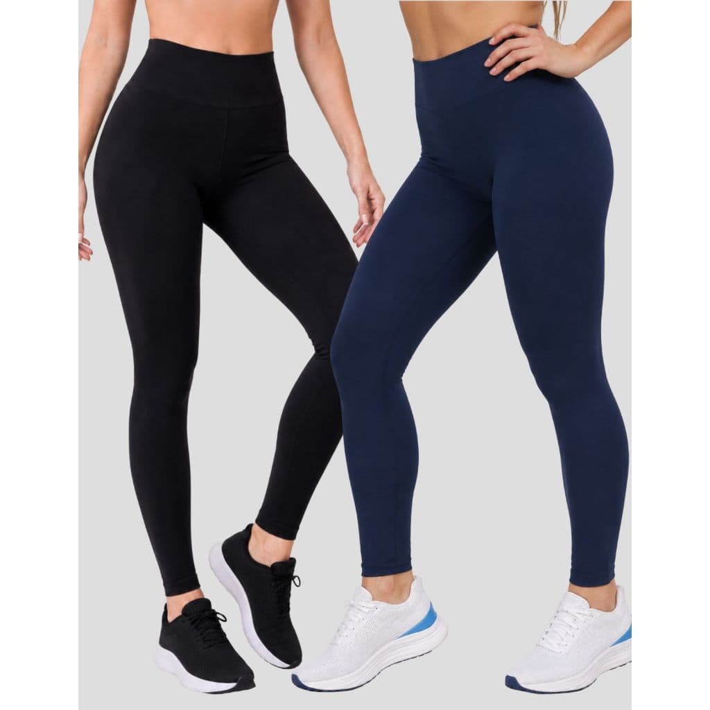 Kit 2 Calça Legging Suplex Fitness Não Transparente Diário Academia Musculação Moda Feminina
