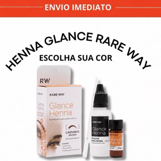 Henna Sobrancelha Glance Rare Way 1,5 g ou 3,5 g - Todas As Cores