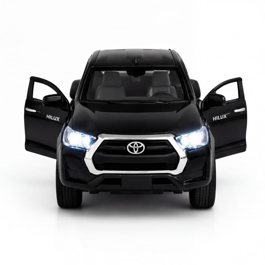 Miniatura Carro Caminhonete Hilux Ferro Colecionável Escala 1:36 Com Luz Abre Portas Dianteiras