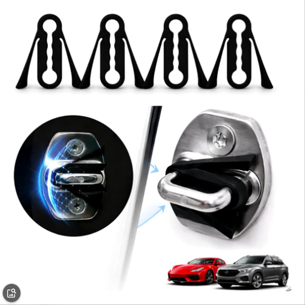 Borracha Protetora Fechadura Porta Automotiva Universal Anti Impacto Reduz Ruídos Kit 4 Peças