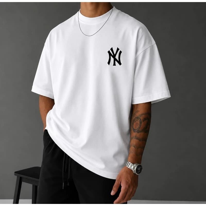 Camiseta NY Camisa Masculina Streetwear 100% Algodão Unissex estampada Academia premium