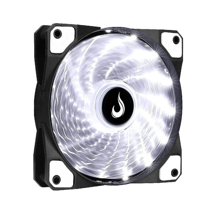 Ventoinha Rise Mode Wind W1 120mm LED Branco Preto - RM-WN-01-BW