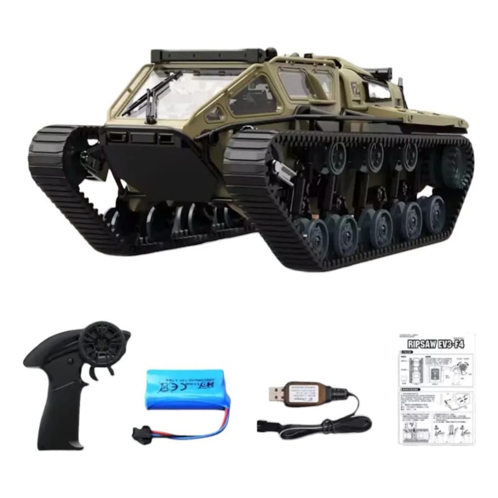Carro Tanque Controle Remoto 1:16 Rotação 360 Drift 2.4g Cor De Areia Carro Tanque