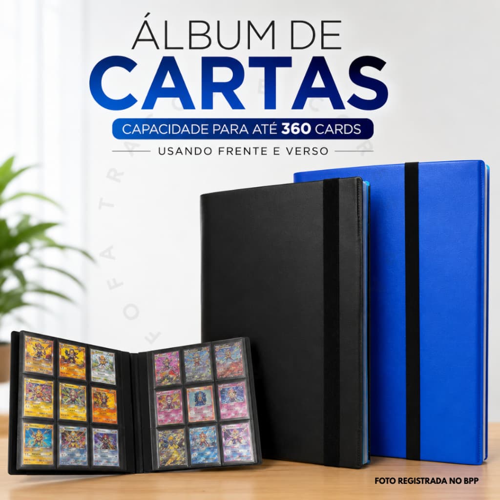 Fichário Álbum Para Cartas Pokémon Para 360 Cards  Colecionaveis Presente Dia dos Pais