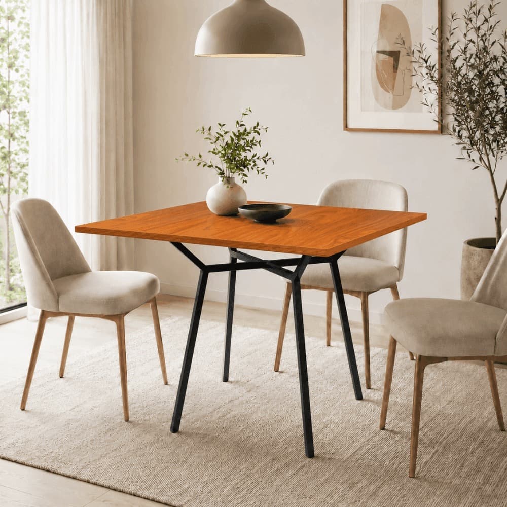 Mesa Ravena Industrial Estrutura em Aço Resistente Sala de Jantar