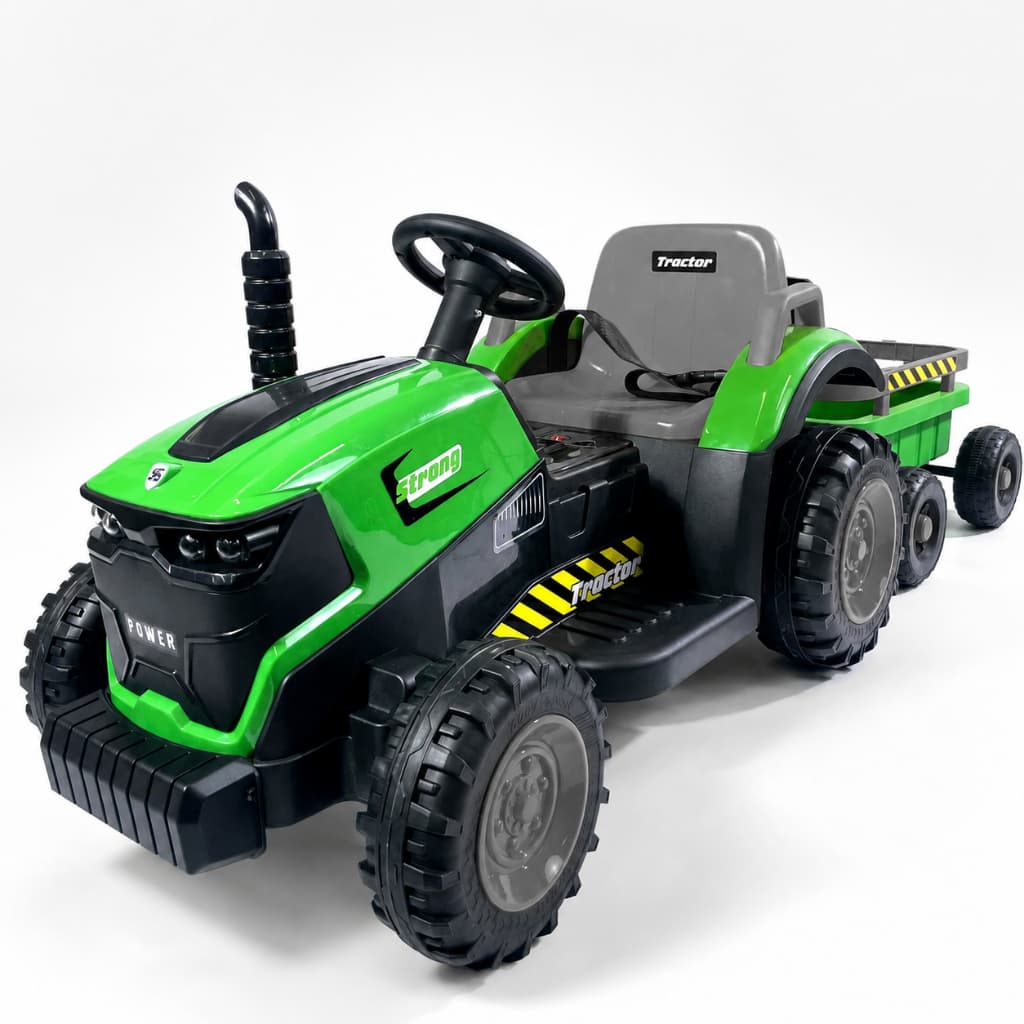 Trator Elétrico Compact Infantil Com Controle Remoto Farol De Led Original