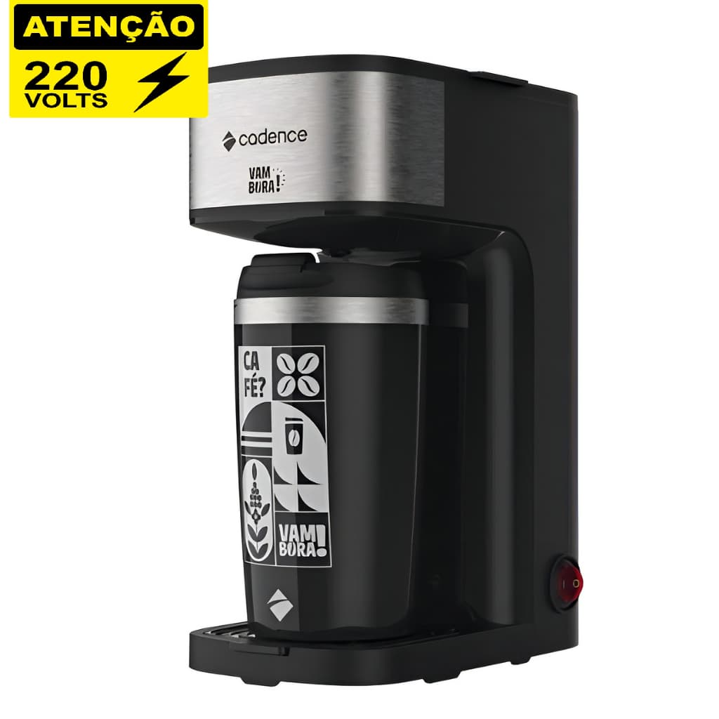 Cafeteira Elétrica Individual Cadence Vambora Preta - 220v