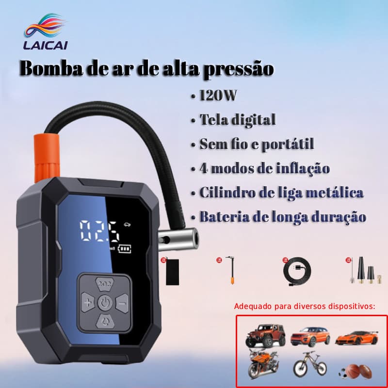 Bomba De Ar Digital Portátil Compressor Inflator 4000mAh Multi-função Calibrador de Carro Carregador Portátil Com modo
