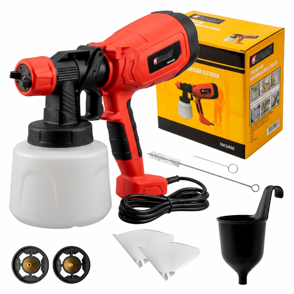 Pistola De Pintura Elétrica 900w Pulverizadora de Tinta Com Bicos de Metal 1L Tecnologia de Ponta