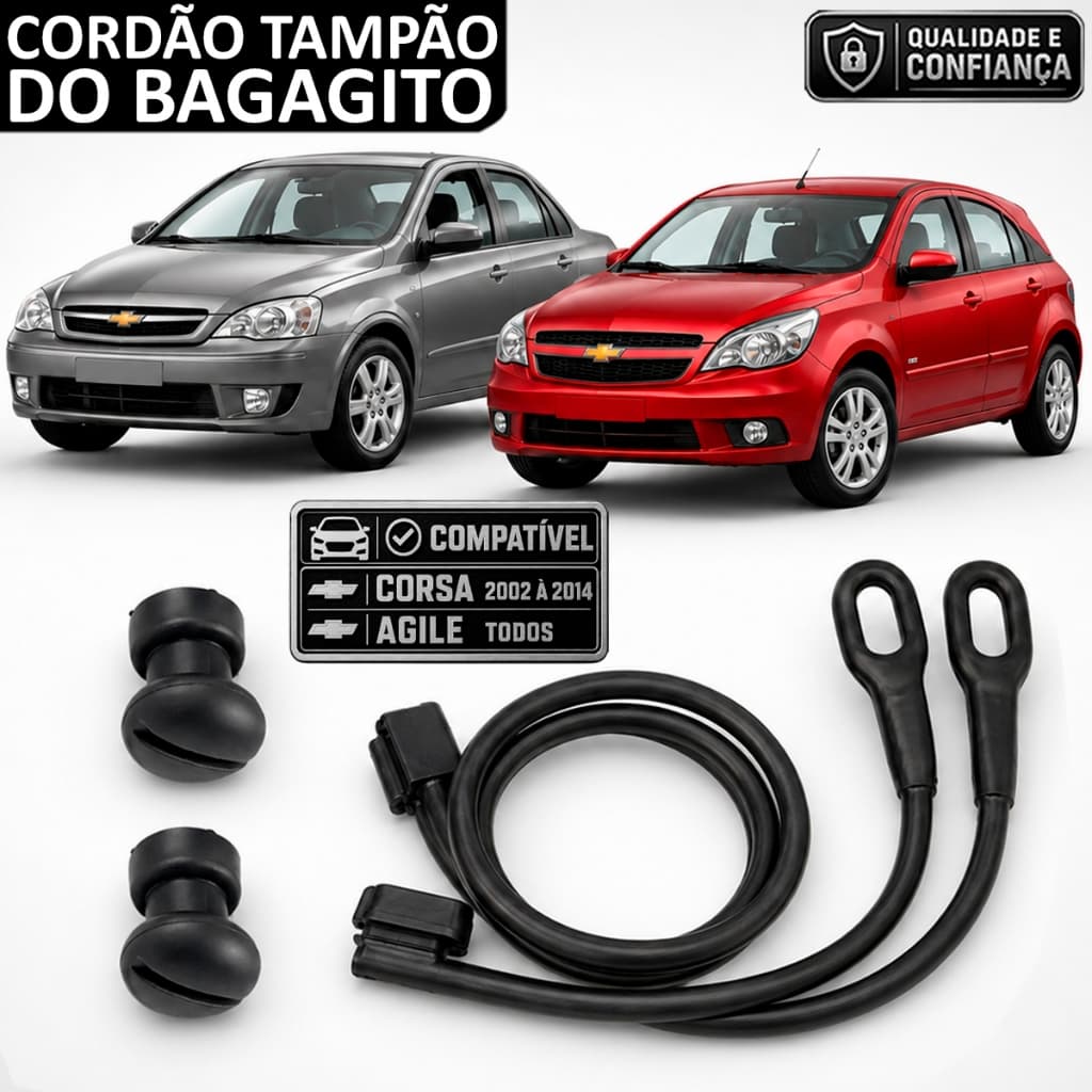 Par Cordão Alça Do tampão Bagagito Porta Malas Agile e Corsa 2002 a 2014 frente Montana