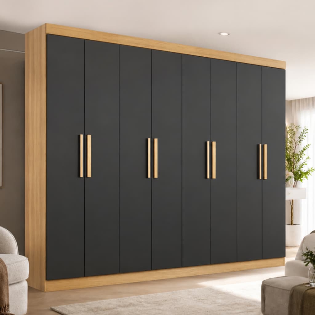 Guarda Roupa Casal Lisboa 8 Portas 4 Gavetas