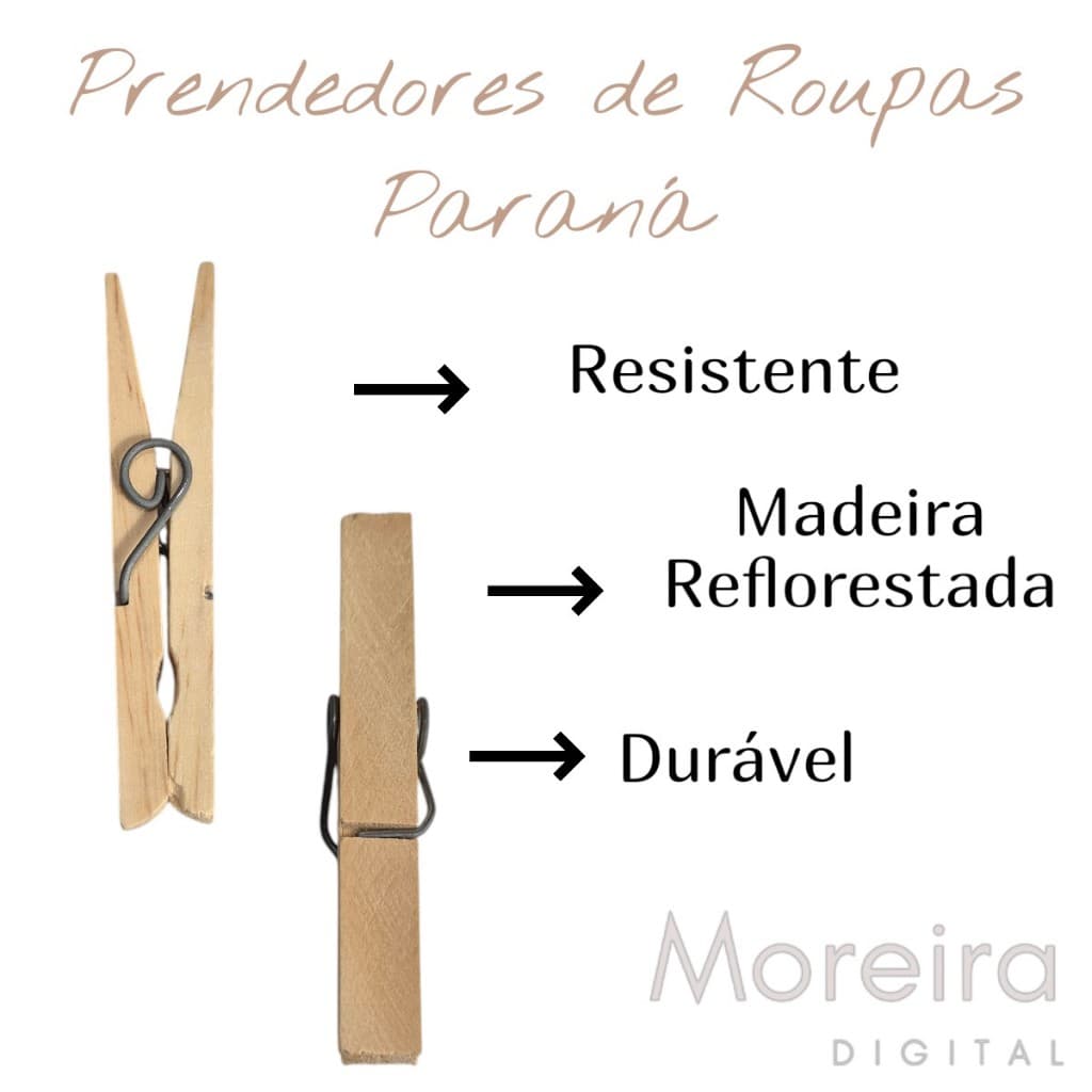 Prendedor Roupa Madeira Reforçado Super Resistente 12/60/120 Unidades