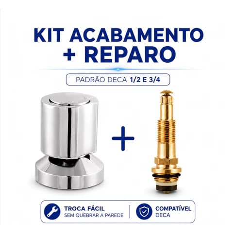 Kit Acabamento Registro C40 + Reparo 1416 Padrão Deca 1/2 3/4 Kit Completo