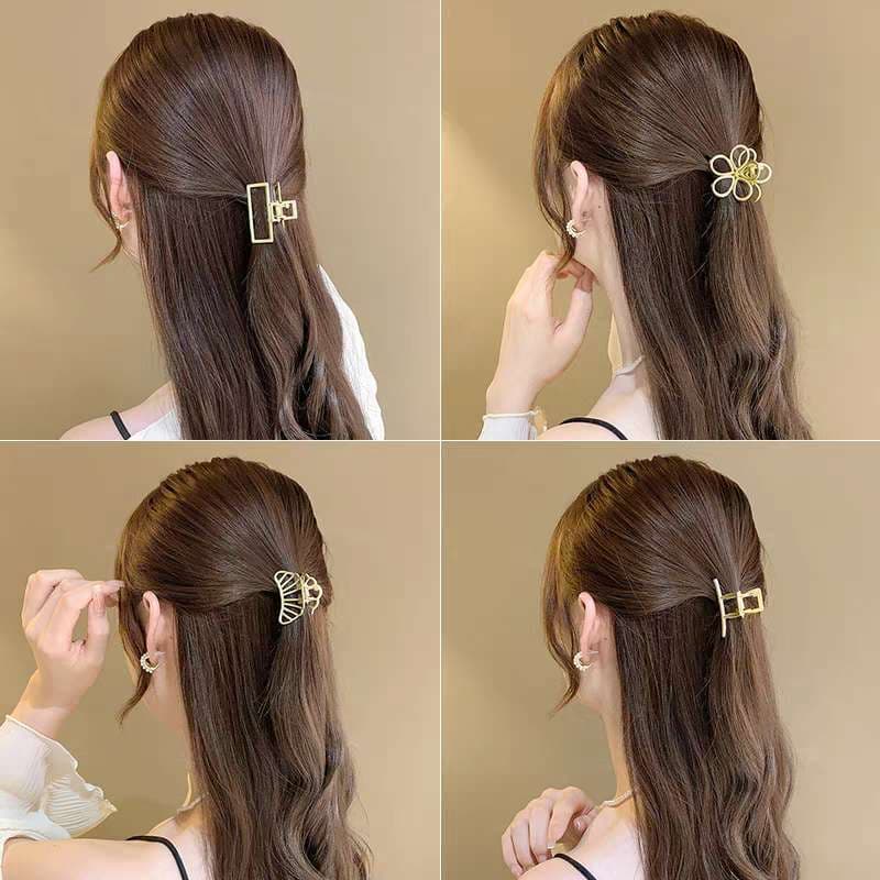 Kit Elegância Dourada: Piranhas de Cabelo em Metal  (3 Peças)1M+2P