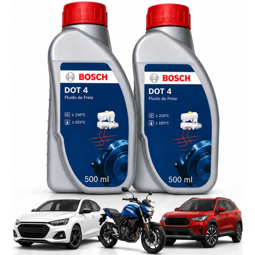 Fluido Óleo De Freio DOT 4 Bosch 500ml Sintético Carro Moto
