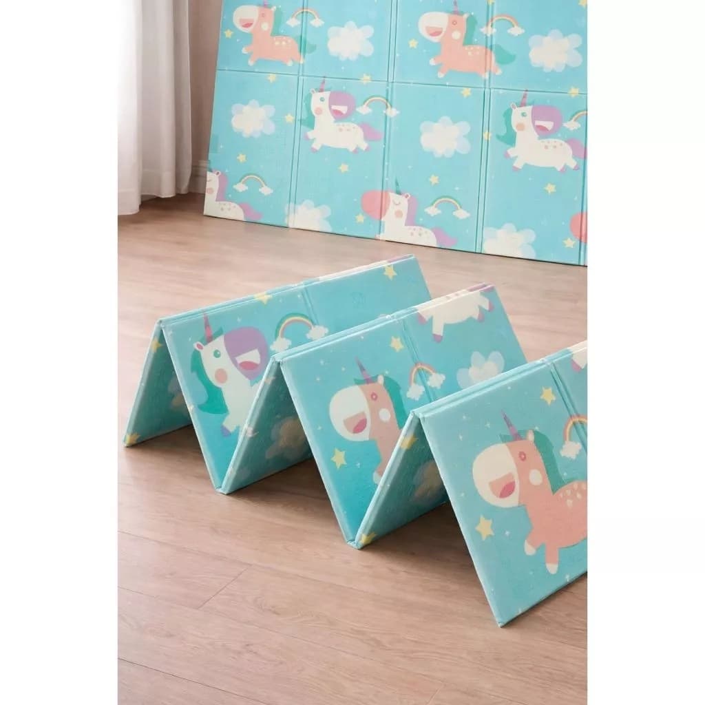 Tapete Tatame termico atividades bb Infantil Emborrachado Dobrável Dupla Face 200 cm x 150 cm x 6,0 mm