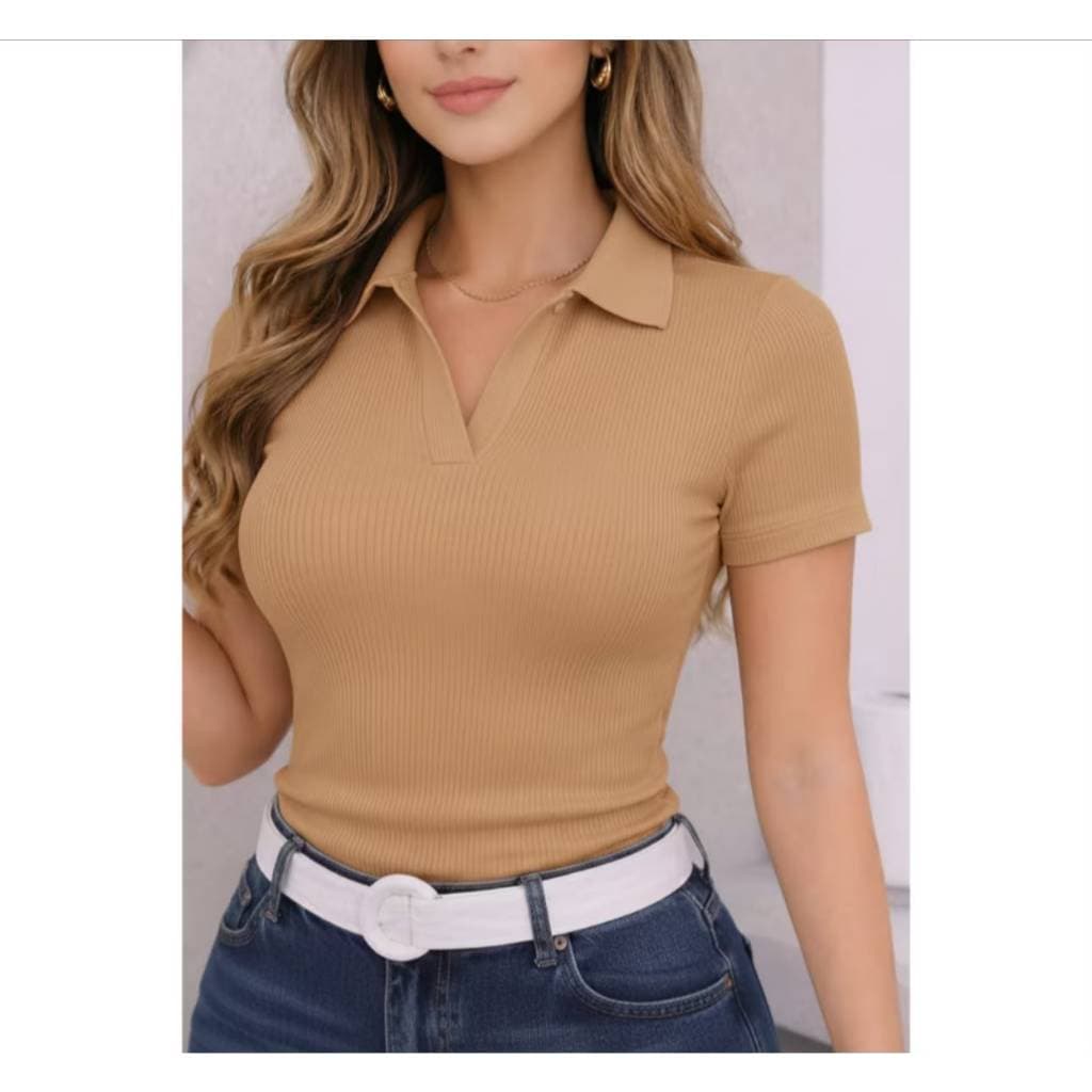 Blusa Polo Feminina SUPLEX Premium  Super Conforto Decote V Confortável Trabalho Dia a dia