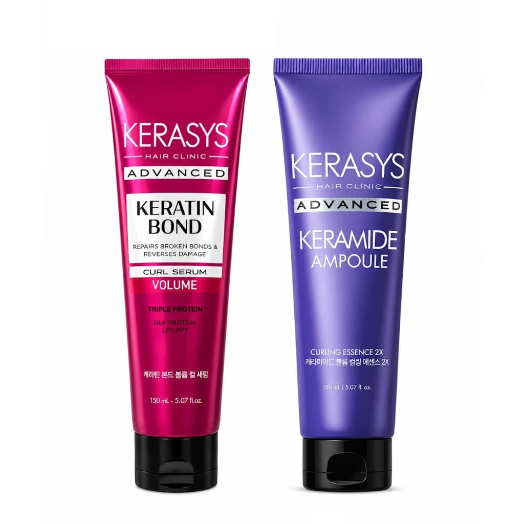 KIT KERASYS DUPLA CURL SERUM VOLUME 150ML + CURLING ESSENCE AMP OULE 150ML