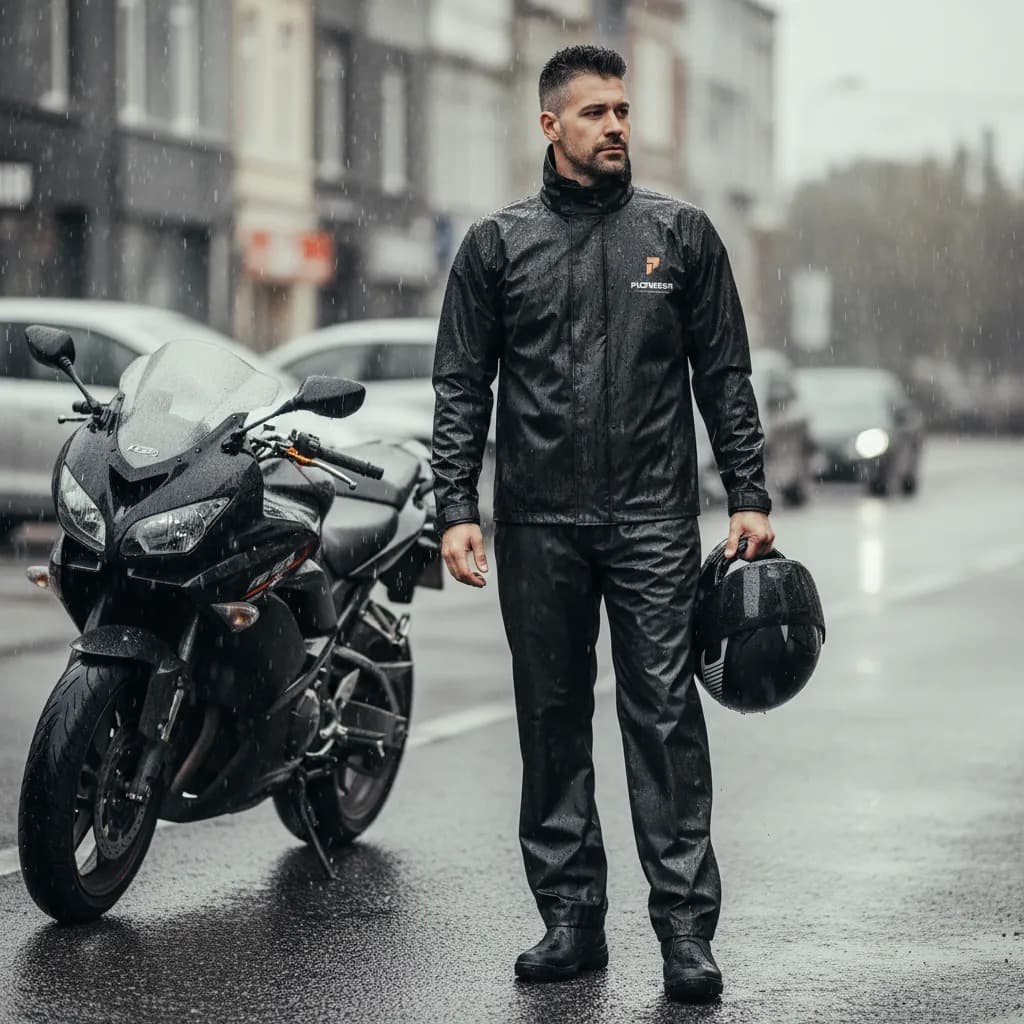 Capa De Chuva Motoqueiro Pioneira Impermeável Pvc Tamanho P Cor Preta - Moto Frio Proteção