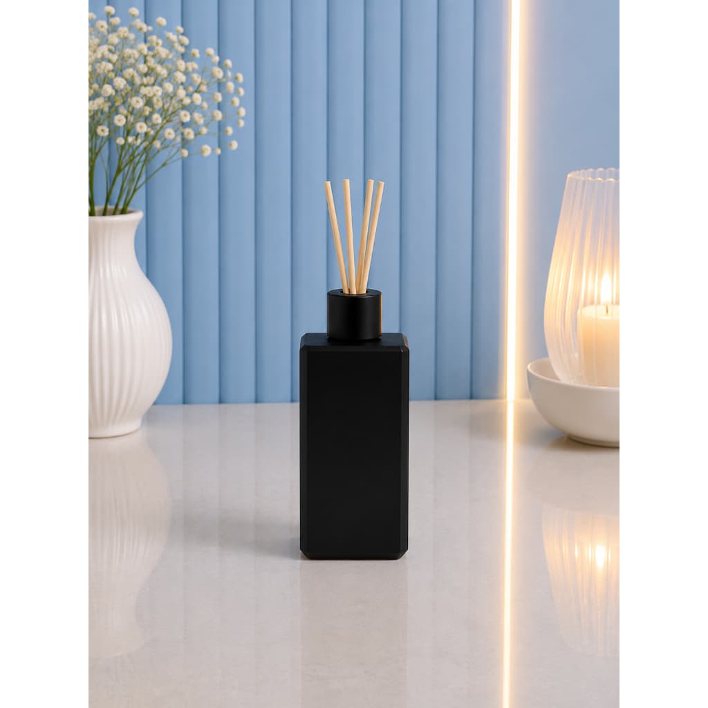Vidro Difusor de Varetas Preto Fosco Prata ou Dourado 250ml