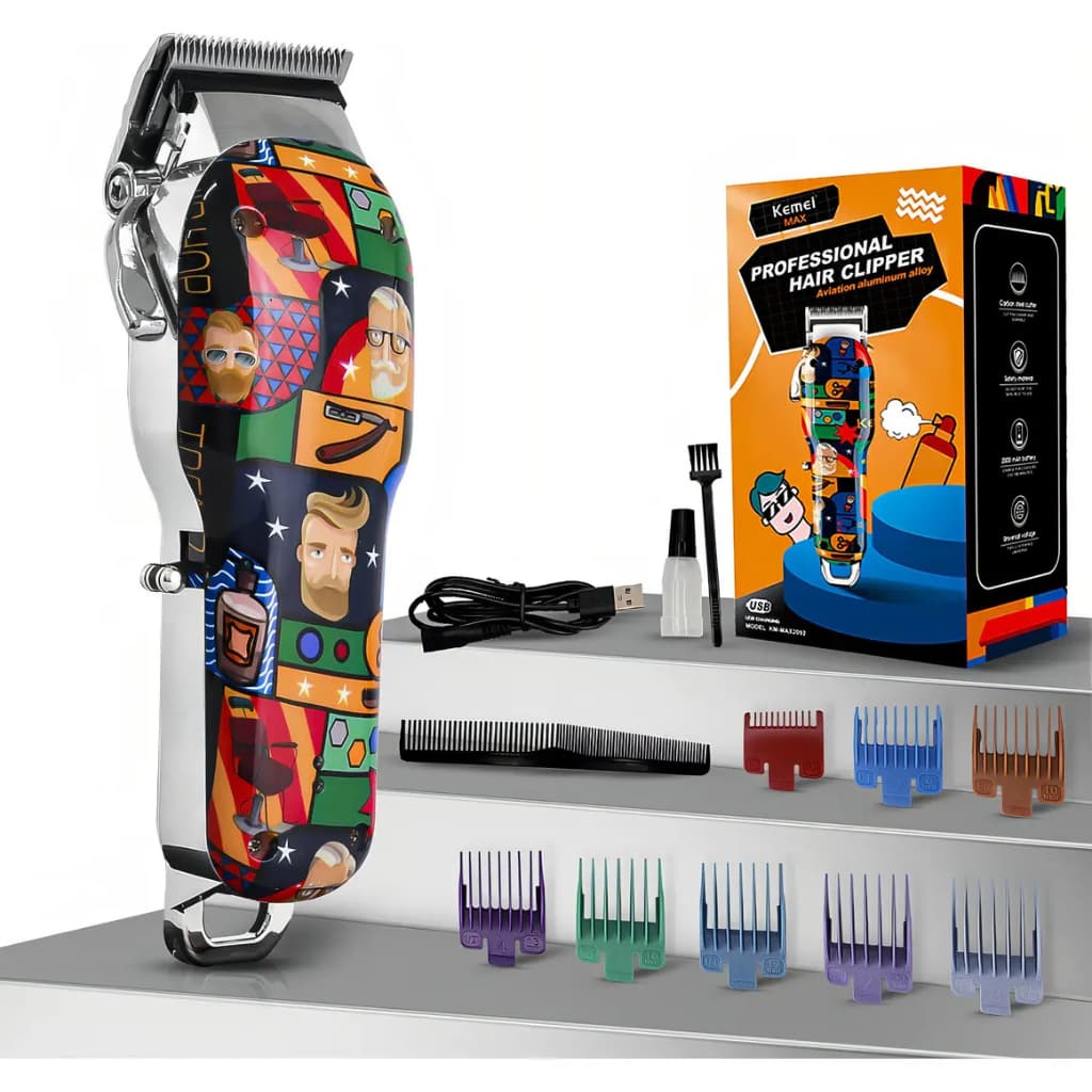 Combo PRO Original Kemei Máquina de Cortar Cabelo KM-MAX-2092