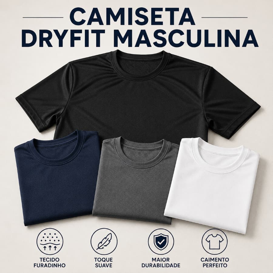 Camiseta Masculina Academia Dry Fit Esportiva Treino Corrida