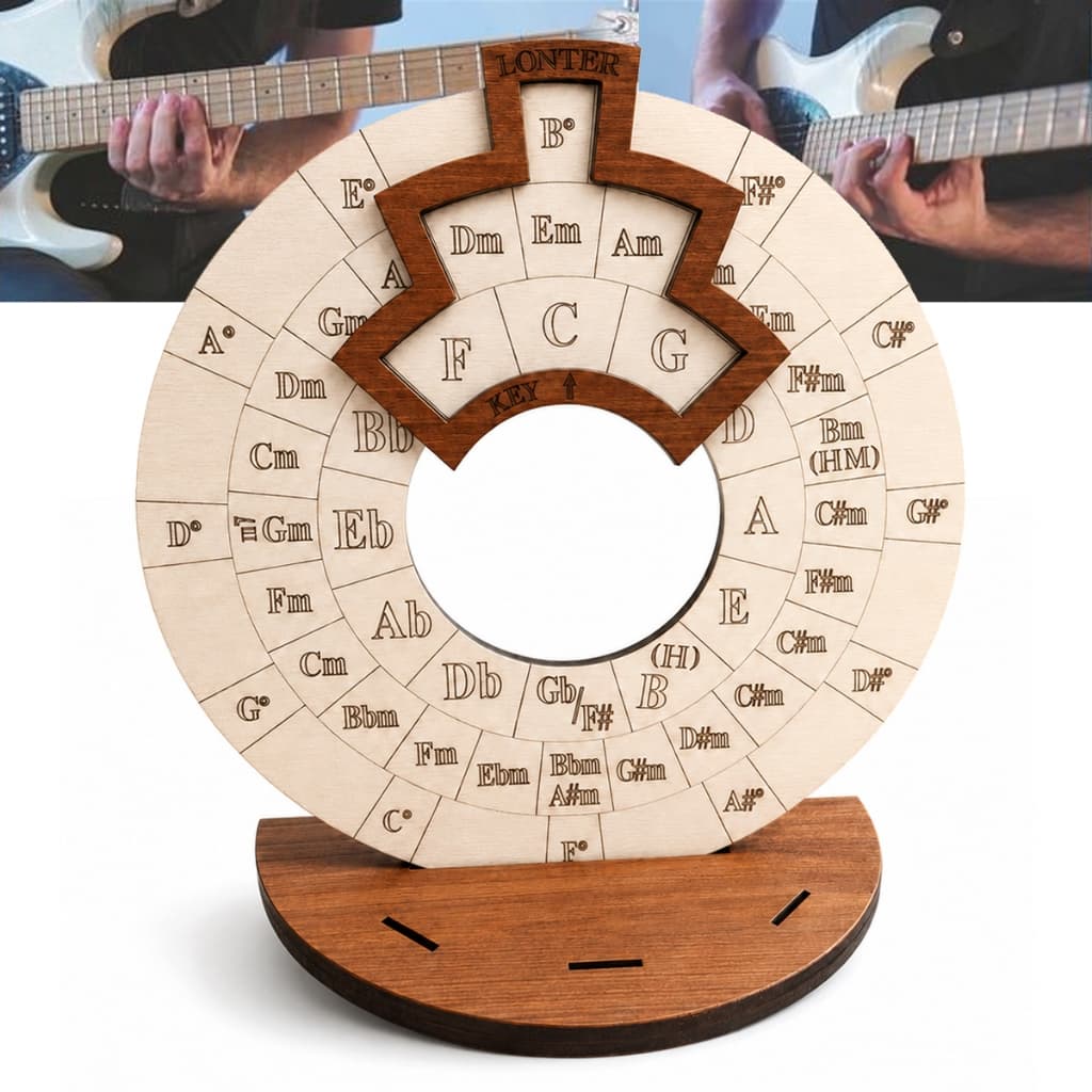 Tabela Campo Harmônico Acordes Guia Visual Círculo Roda de Quintas Violão Guitarra Teclado Estudo Música