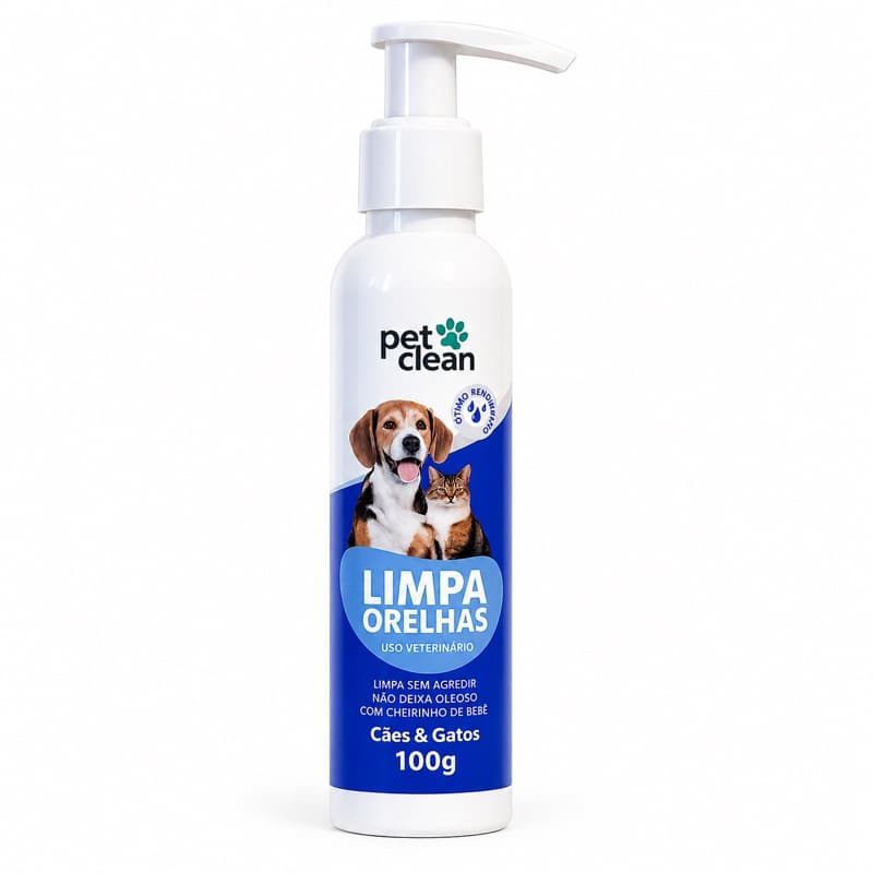 Limpa Orelha para Cachorro e Gato 100g | Solução de Limpeza Auricular Pet Remove Cera e Mau Cheiro, Ouvido saudável