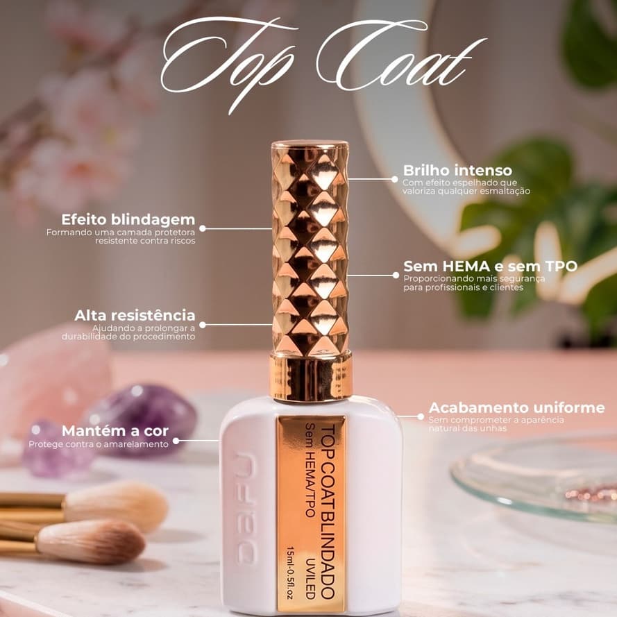 Top Coat Blindado 15ml Dafu - Sem Hema e Sem TPO