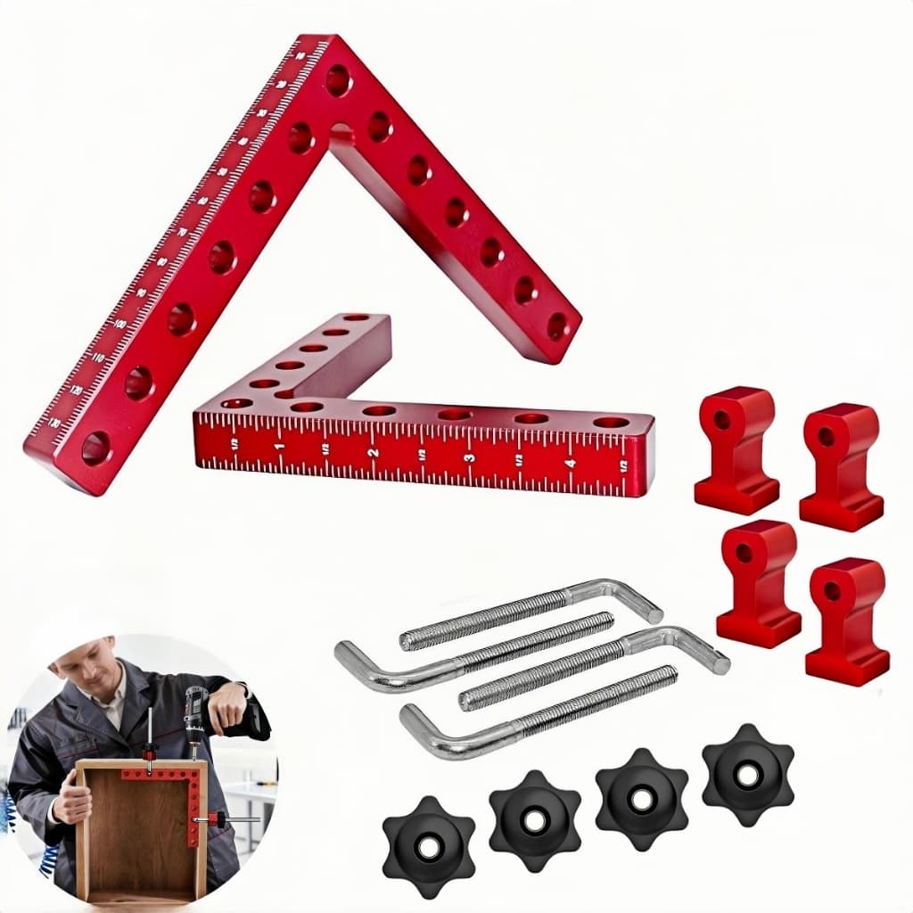 kit 2 Régua de Posicionamento 90 Graus Marcenaria Esquadro Jig Cantoneira para Montagem