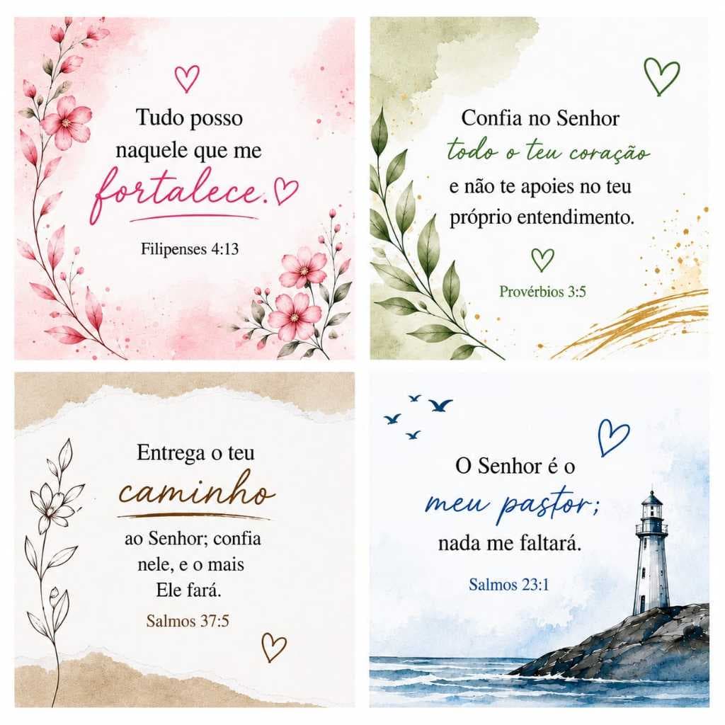 Mini Cartões 5x5 | Mensagem Cristã | Versículos Bíblicos | Mimo e Lembrancinha para Igreja e Eventos | 50/100/150