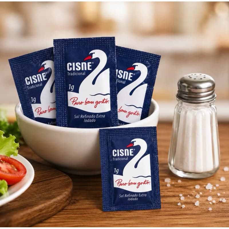 Sal Sachê Cisne 1g – 1000 Unidades Restaurantes Comercio Lanches Marmitas Economico