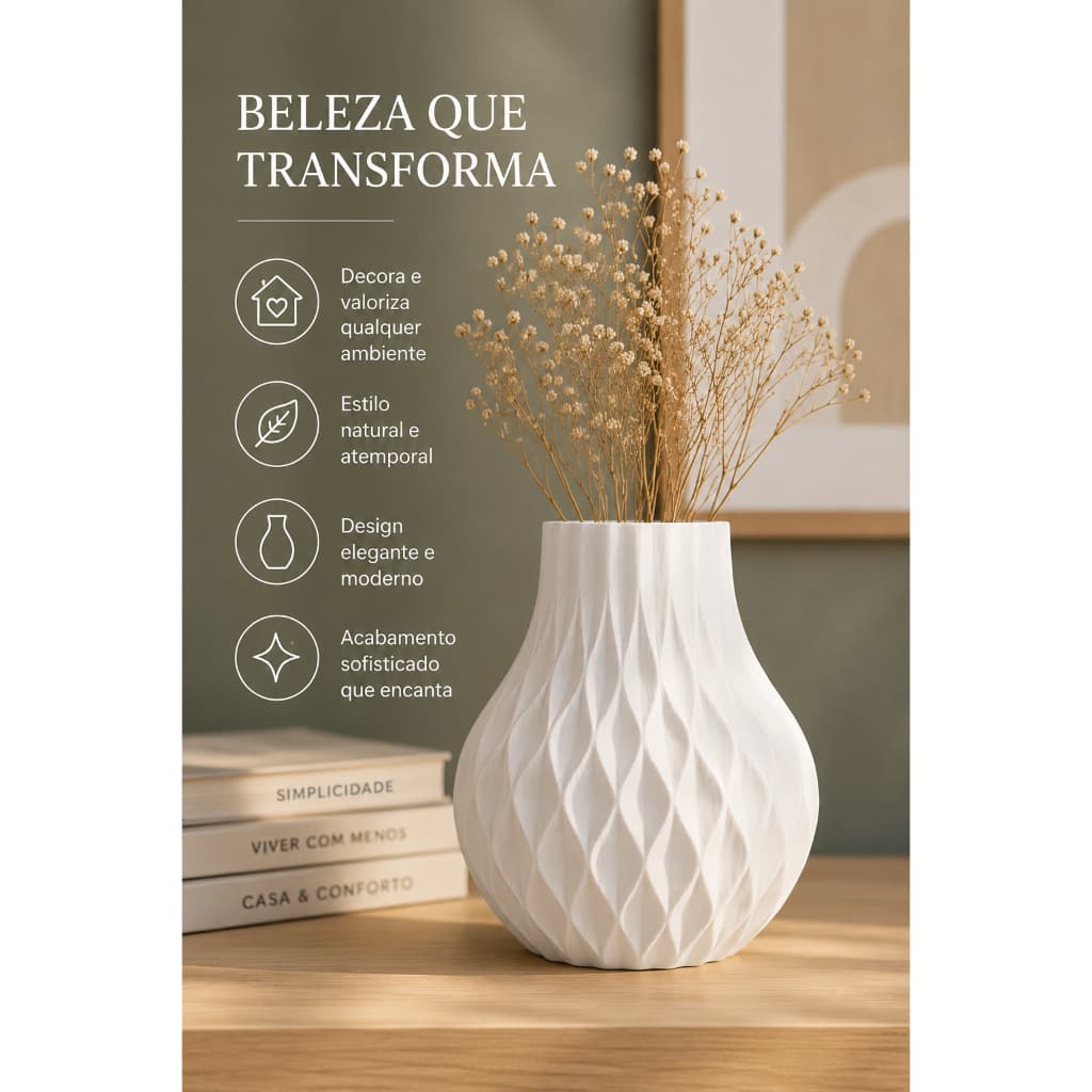 Vaso Minimalista para Decoração e Plantas 15cm