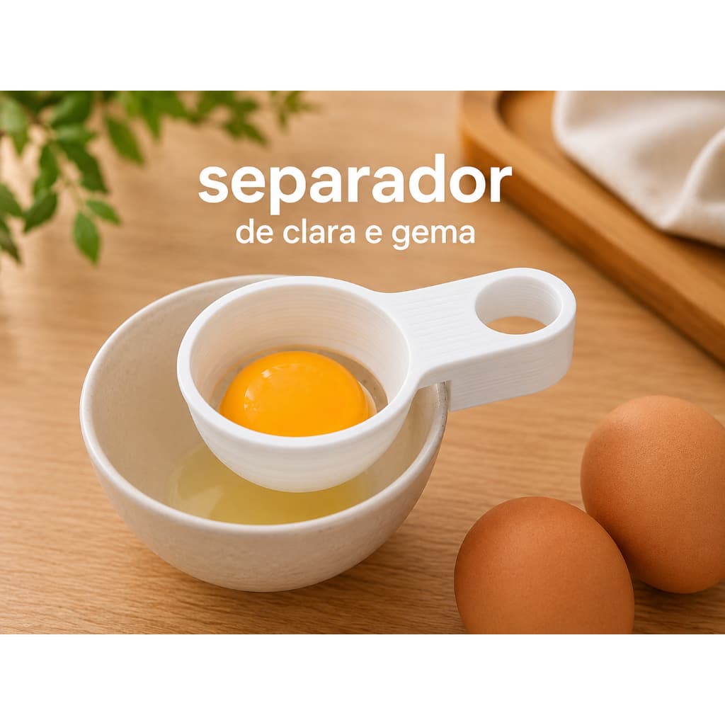 Separador de Gema de Ovo - Branco, Alça Confortável, Fácil de Transportar
