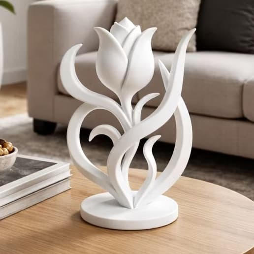 Flor Tulipa Articulada Abstrata Decoração Moderna Premium 3D - Sala | Escritório | Quarto
