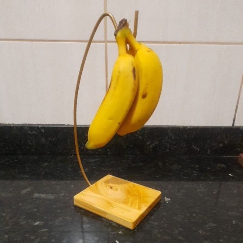 SUPORTE SUSPENSO FRUTEIRA DOURADO BANANA DESIGN MODERNO