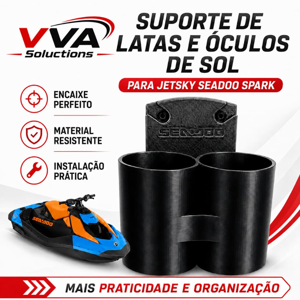 Porta copos para Jet Sky Sea Doo Spark latas grandes grossas e finas porta óculos