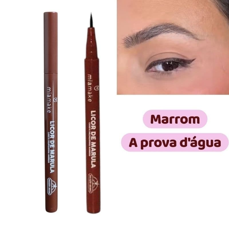 Caneta Delineador Olhos Marrom A Prova D'água Licor De marula