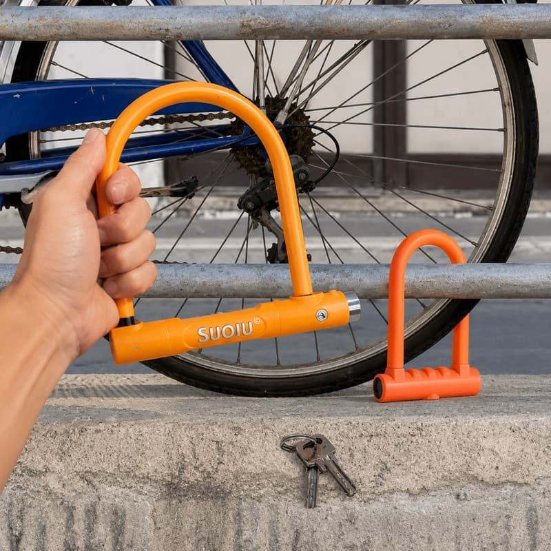 Trava Antifurto Tipo U Alta Segurança Para Bicicletas E Motos – ST636