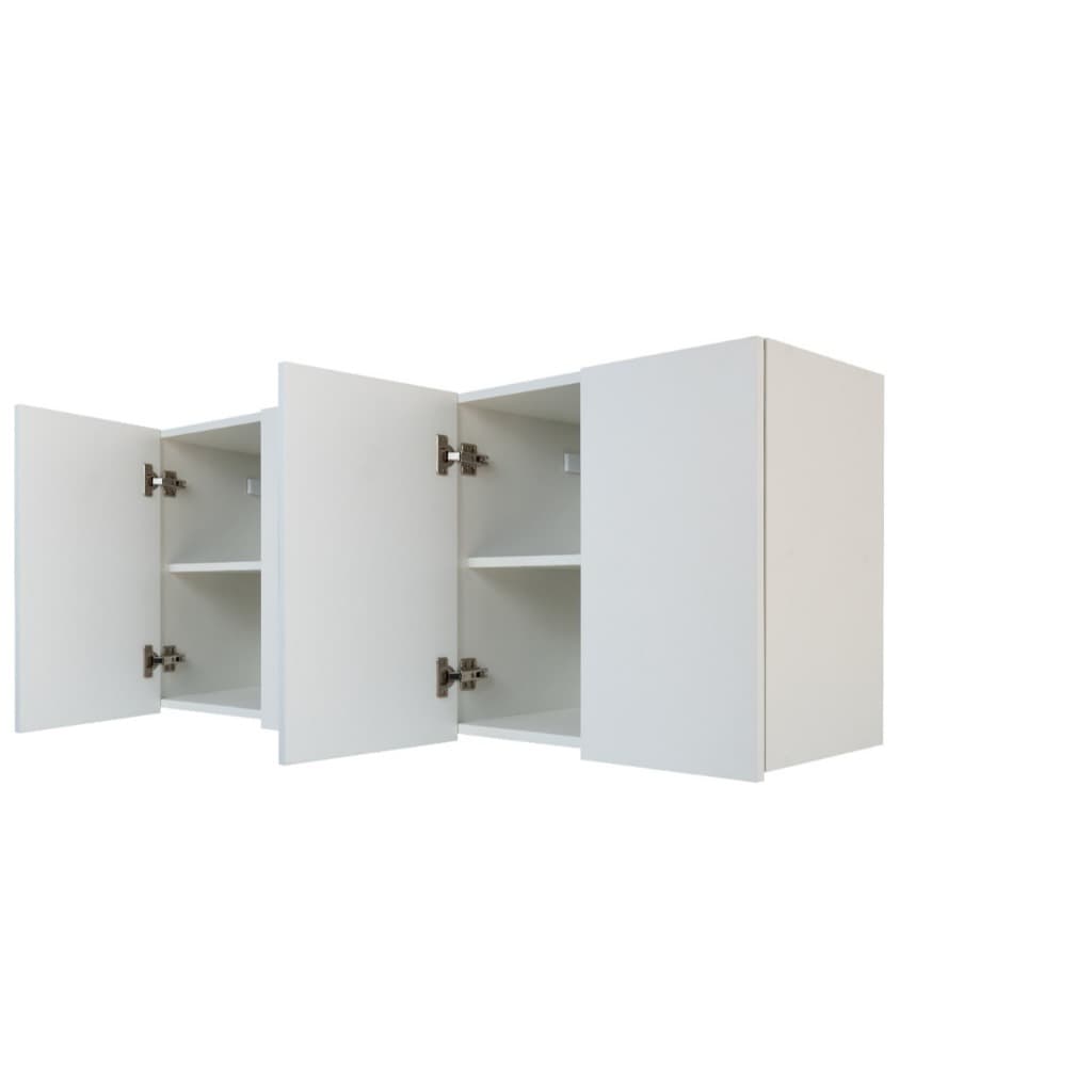 2 Armários Aéreo Porta Revistas Livros E Brinquedos Branco Em MDF, 2 módulos com duas portas cada