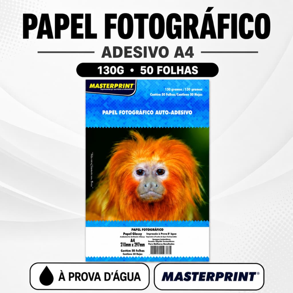 Papel Fotográfico Adesivo A4 130g  Masterprint À Prova D'água 50 Folhas