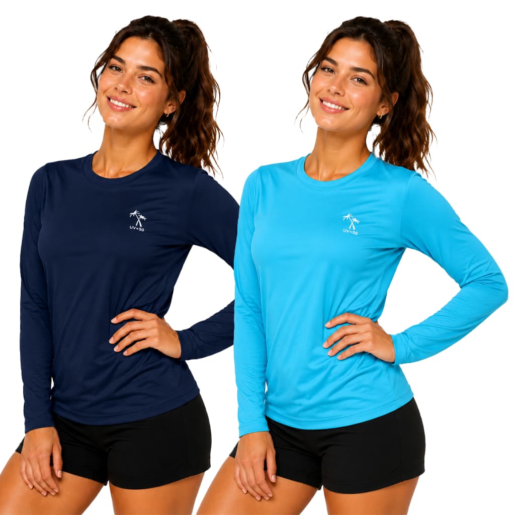 Kit 2 Blusa Térmica Segunda Pele Feminina Uv Poliamida Frio