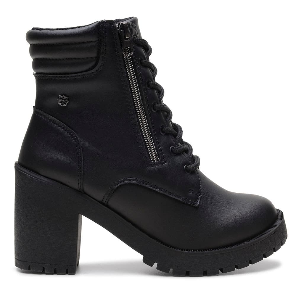 Bota Coturno Feminino Zíper Salto Alto Tratorado Inverno Blogueira Rodeio Festas De Peão Botinha Cano Baixo