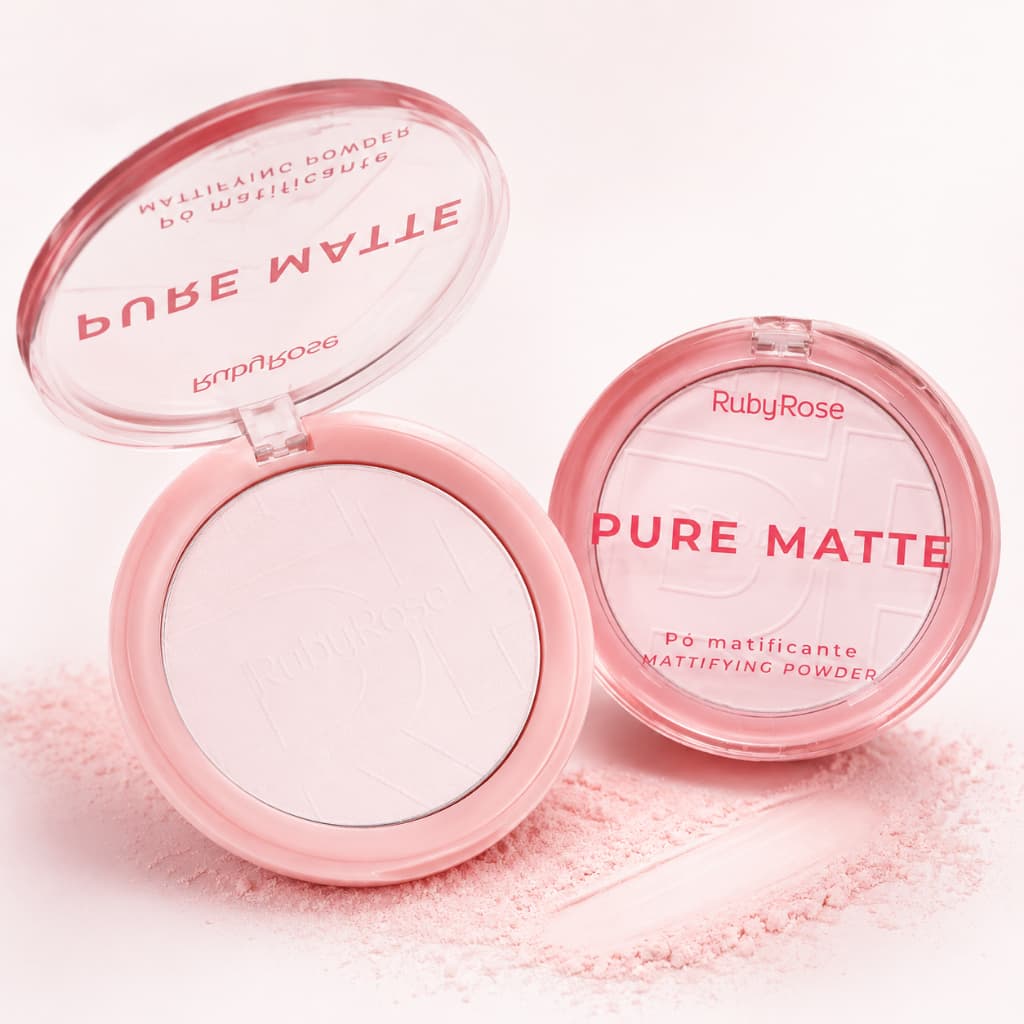 Pó Compacto Matificante Ultrafino Pure Matte Ruby Rose HBM402