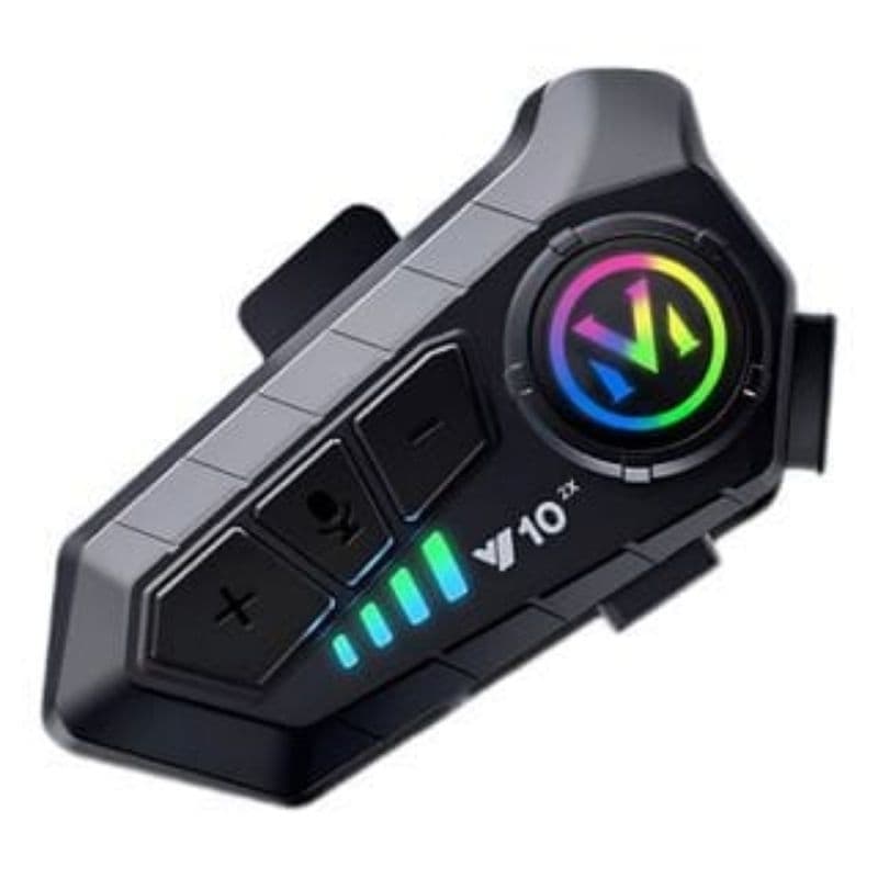 Intercomunicador Bluetooth Moto Capacete V10X Universal Com LED RGB