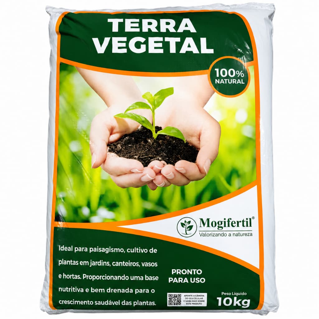 Terra Vegetal Para Plantas Adubada Orgânica 5kg Mogifertil