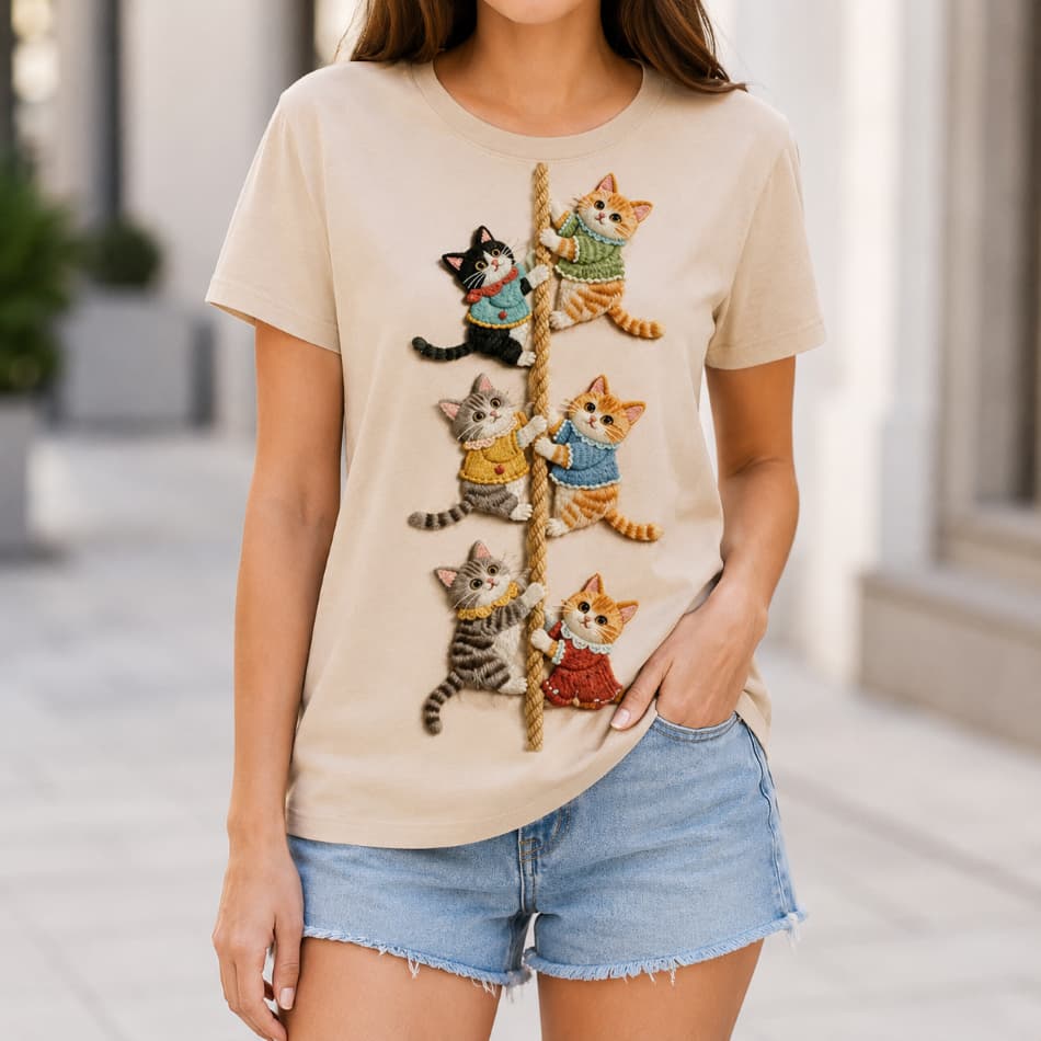 Camiseta Feminina T shirt Feminina Estampada Academia Desenho 3D Gato Gatinho Cat Envio Rapido