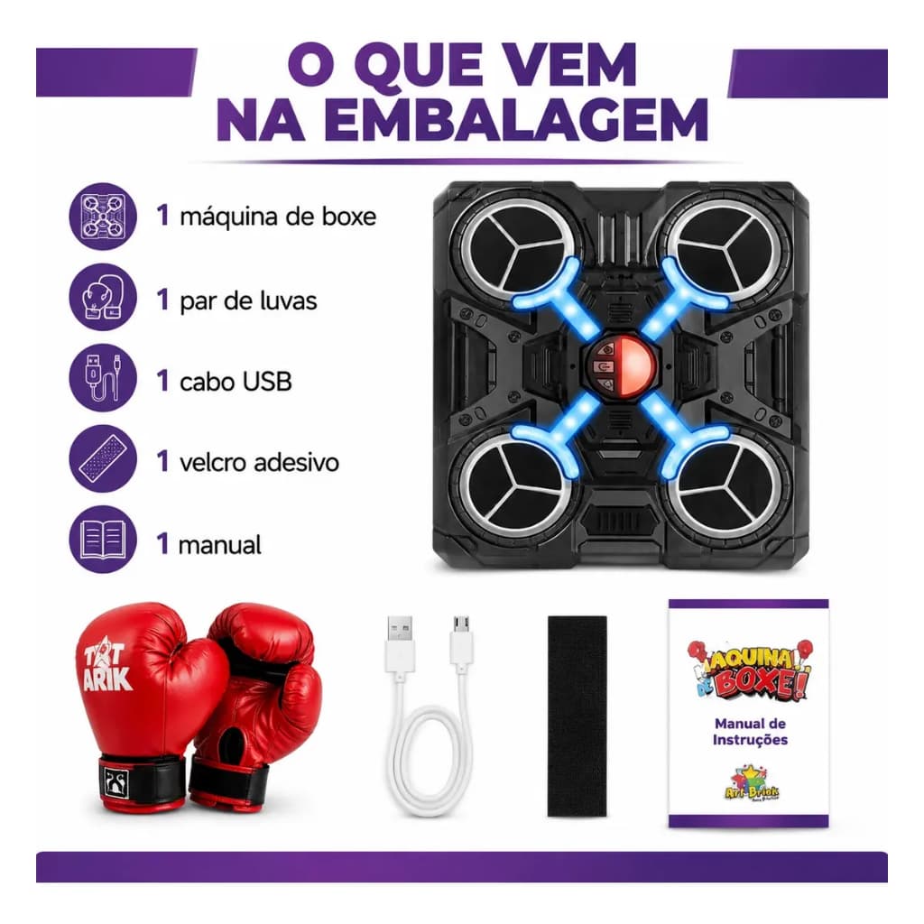 Boxe Infantil Musical Bluetooth Art Brink -Recarregavel Brinquedo Perfieto para seu Filho