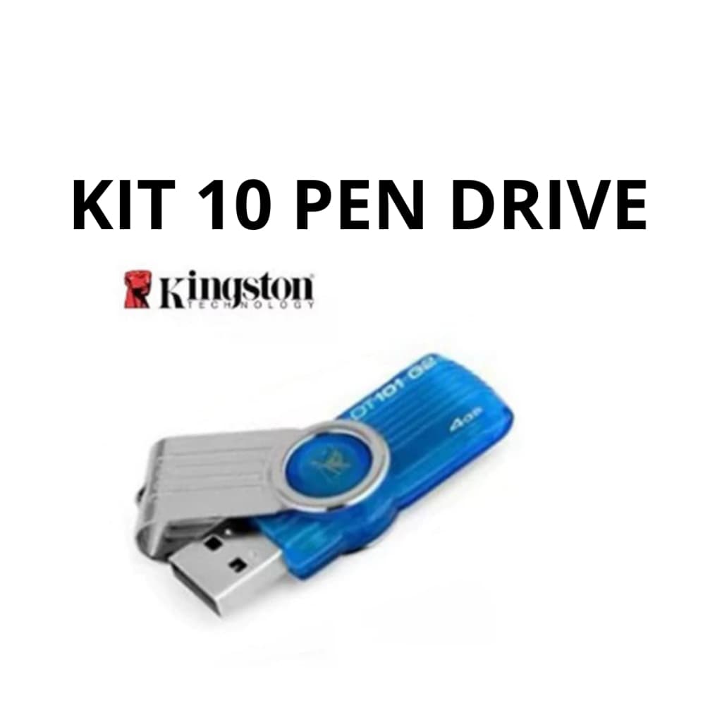 KIT 10 UNIDADE Clássico Kingston DT101 USB 2.0 Mini Stick De Memória Plug and Play À Prova D'água 4GB