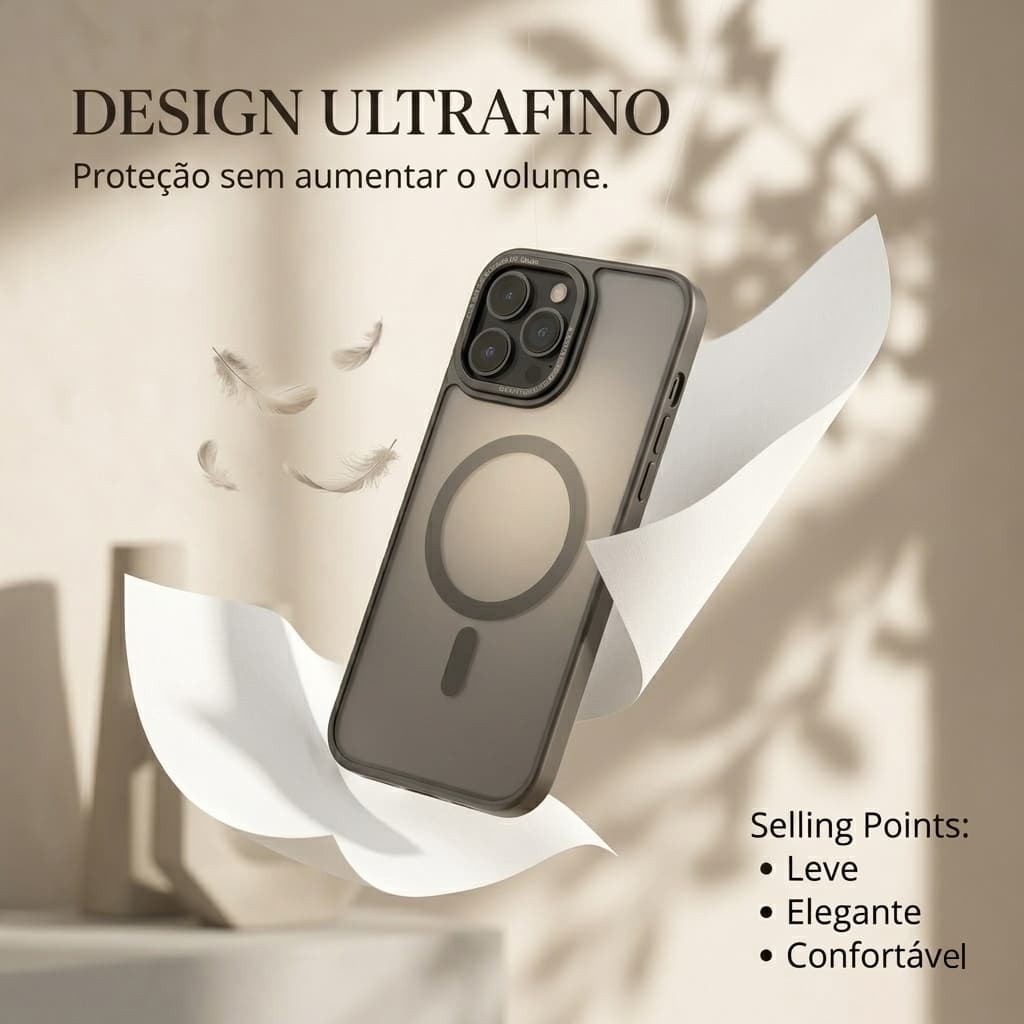 Capa Magsafe Translúcida Fosca iPhone 11–16 Pro Max – Proteção 360° Anti Impacto, Ultra Fina – Cinza / Azul